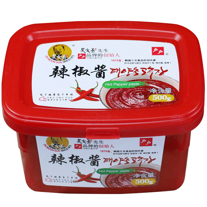 户户韩式辣椒酱3kg商用500韩国石锅火拌饭辣炒年糕酱甜辣酱拌饭酱