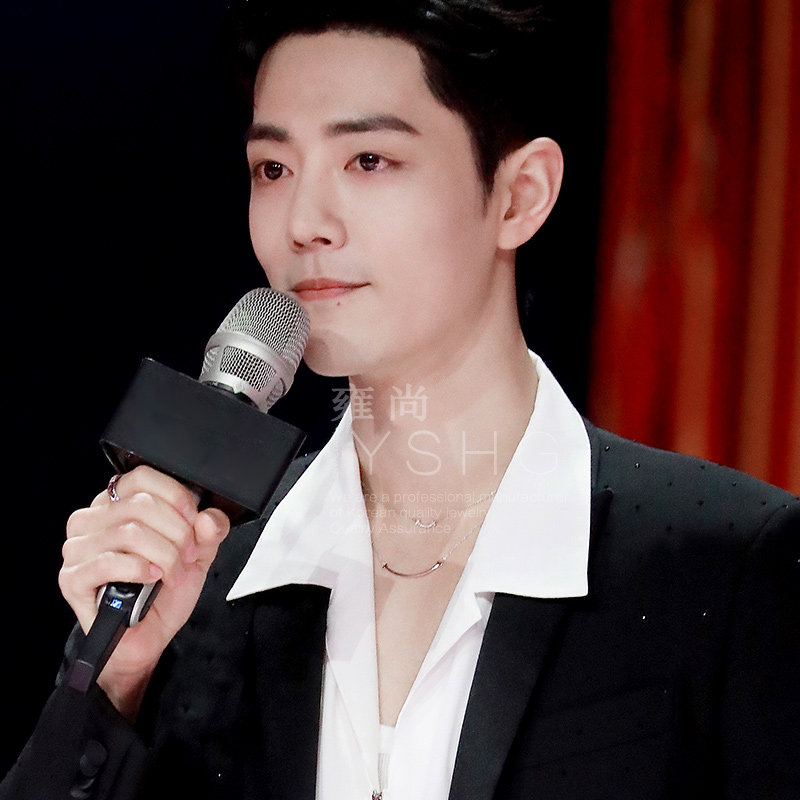 肖战同款项项链拾光盛典带钻微笑锁骨链双层叠项链