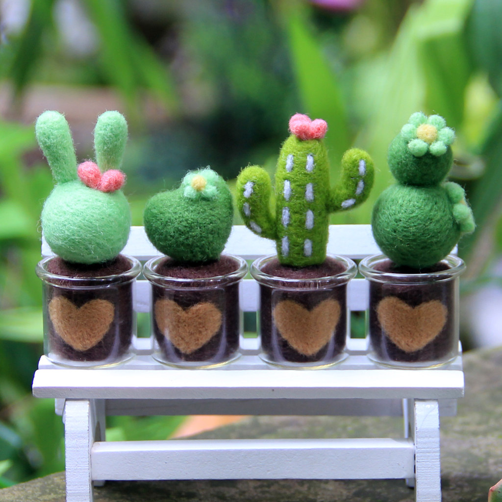 多肉植物字母礼物毛毡戳戳情人节礼品缝纫diy材料套装