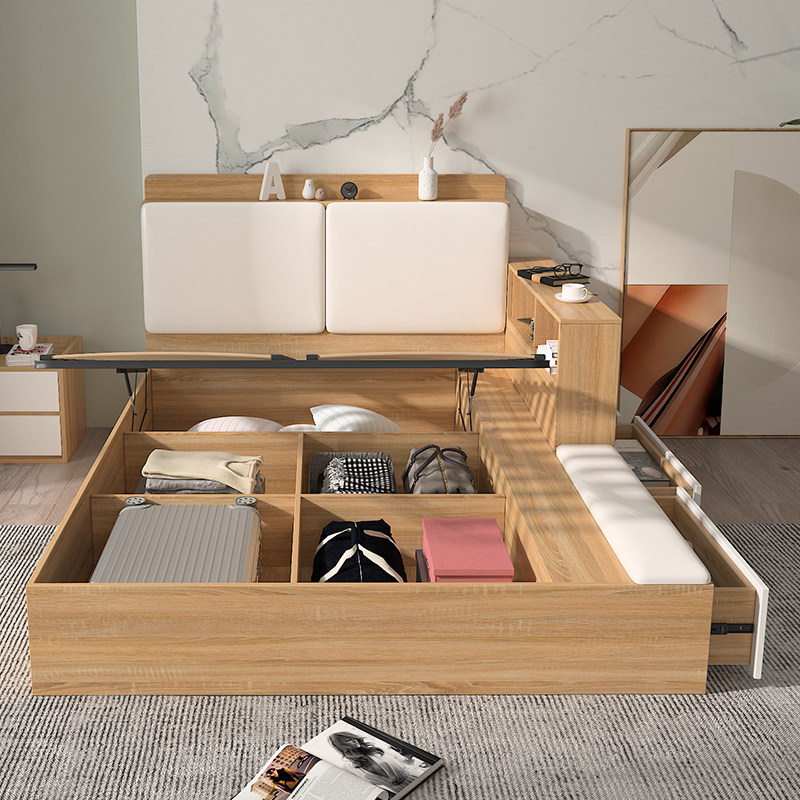 定制高箱储物床日式榻榻米床塌塌米主卧多功能简约板式床