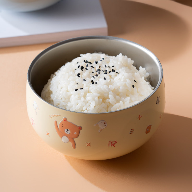 原创设计家用不锈钢碗食品级儿童可爱爱米饭碗碗