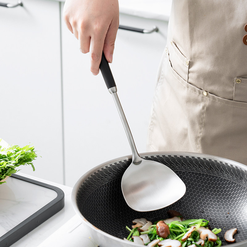 onlycook家用不锈钢炒菜铲子防烫锅铲铁锅炒锅炒铲锅铲