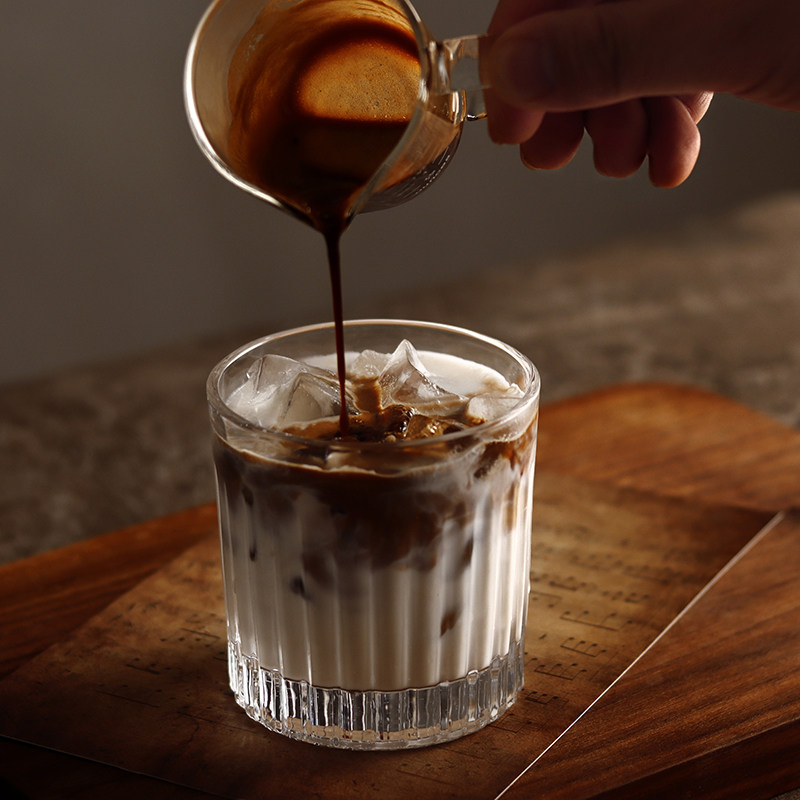 ins简约复古玻璃杯日式咖啡店拿铁杯酒酒杯dirty玻璃杯