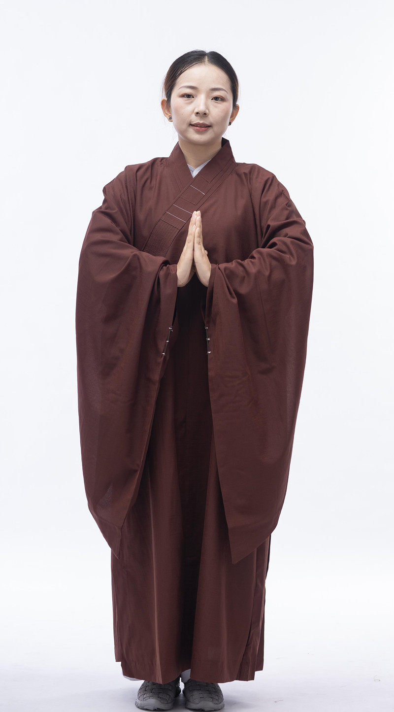 台麻纱不透明海青居士服男女海清僧服咖啡黑色佛教用品正品包邮