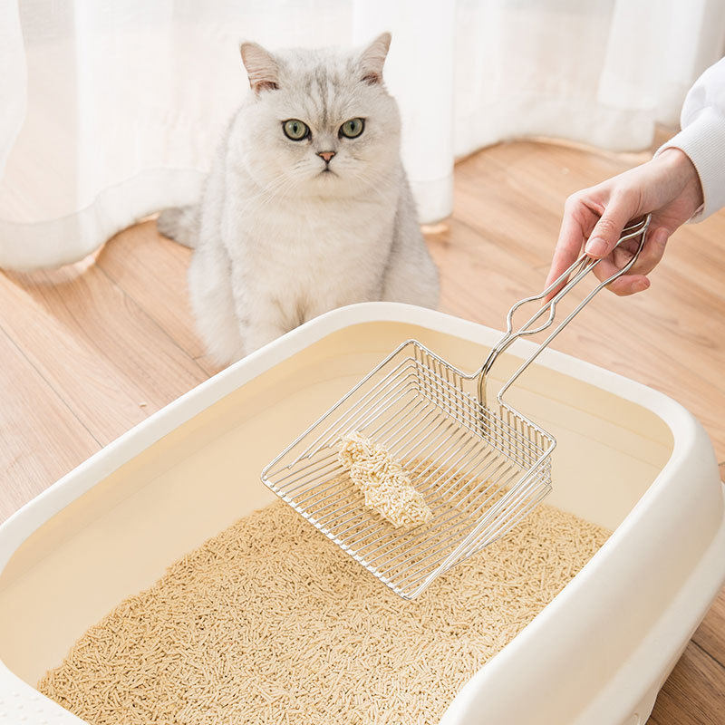 猫砂金属不锈钢铲屎神器细孔小孔大号长柄猫屎猫砂铲