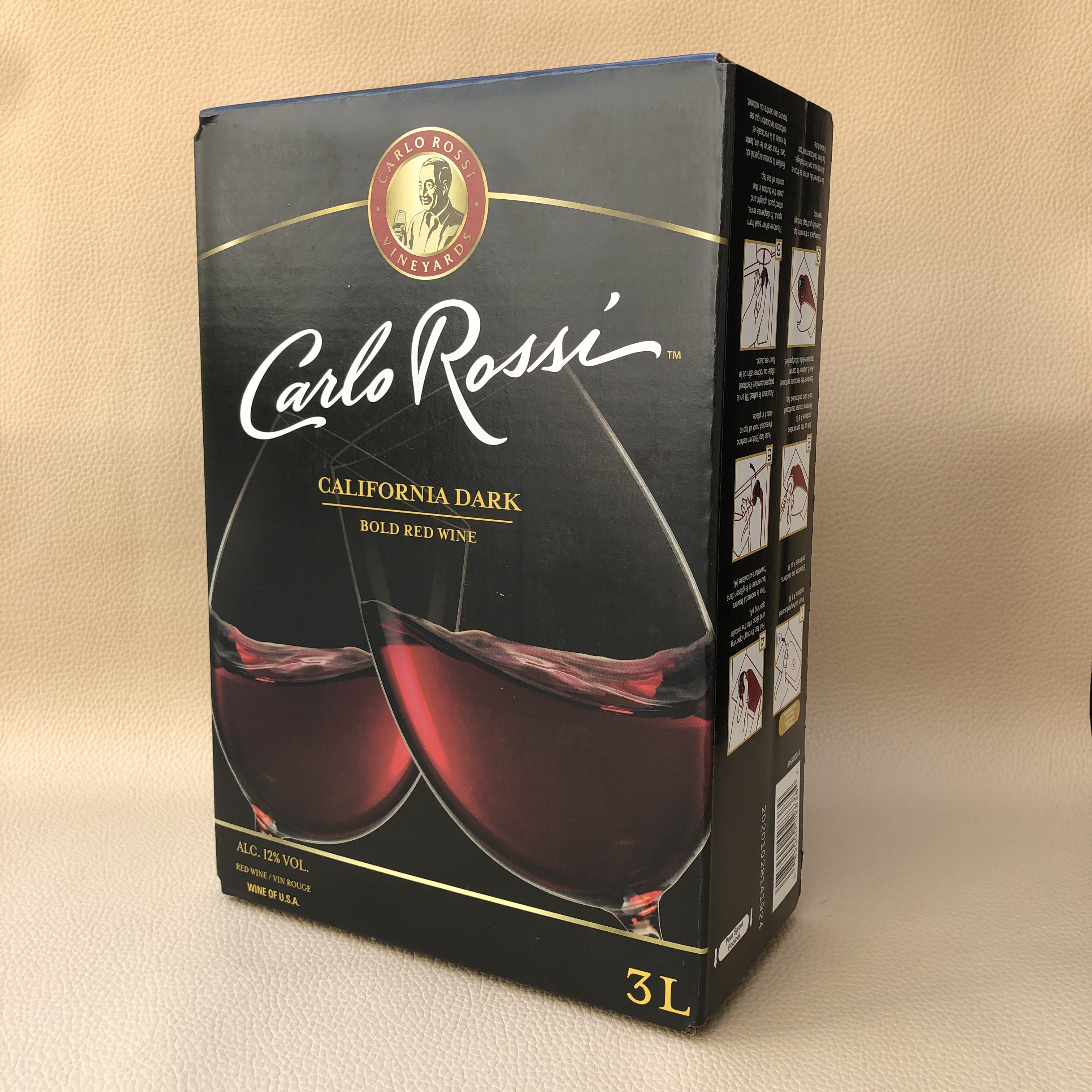 红酒美国进口加州乐事双杯3l盒装浓郁袋装干红静态葡萄酒