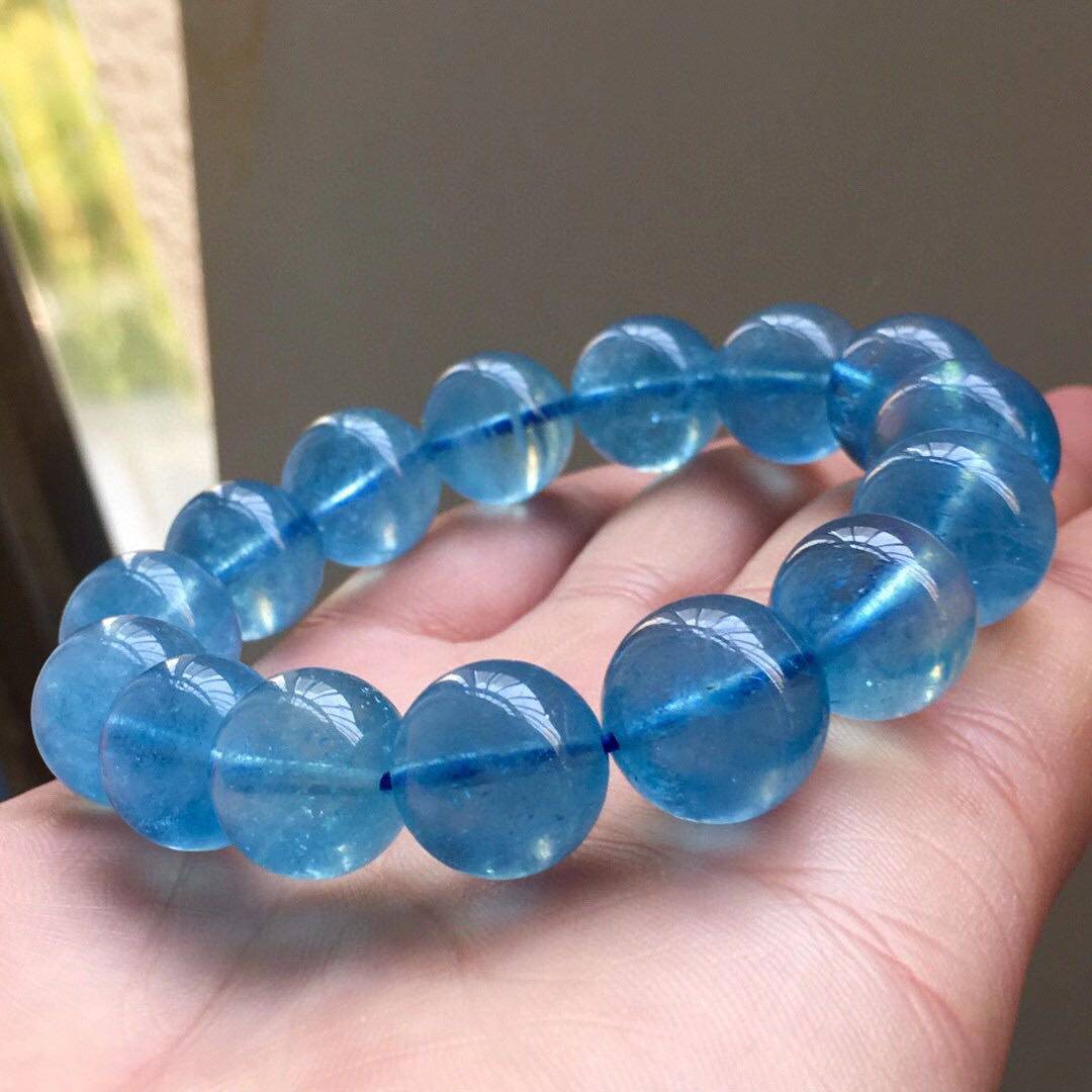 天然海蓝宝手链实物颜色精致有缘遇见珍惜晶体手链