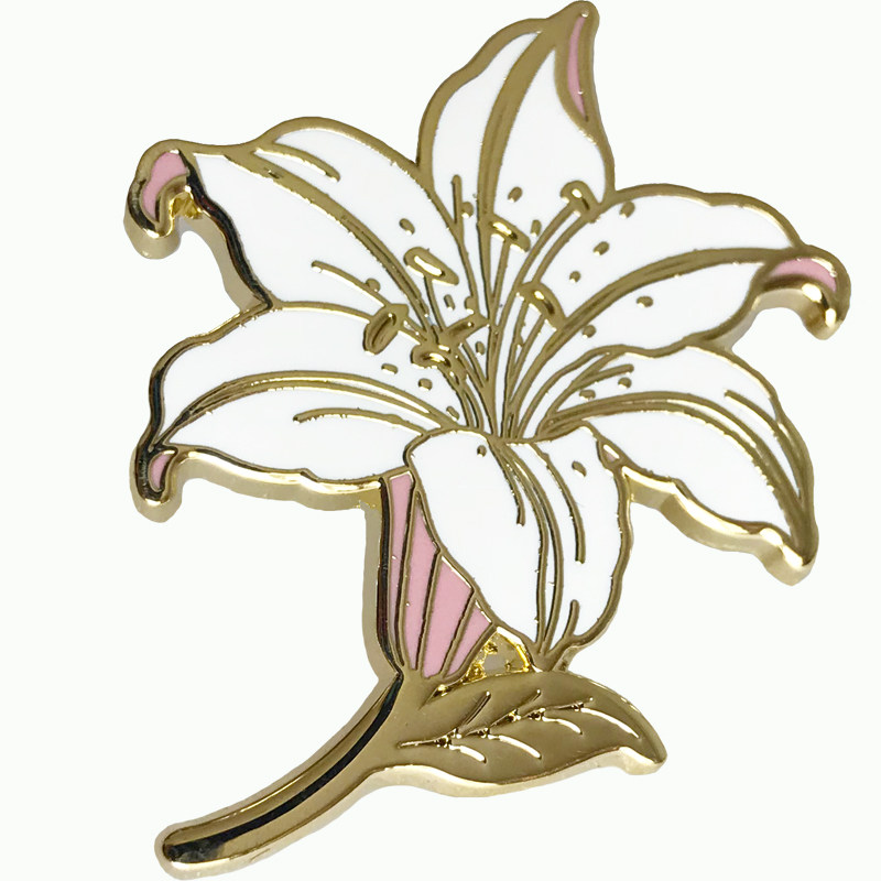 奇妙水岸百合花徽章清新七夕情人节女友胸针