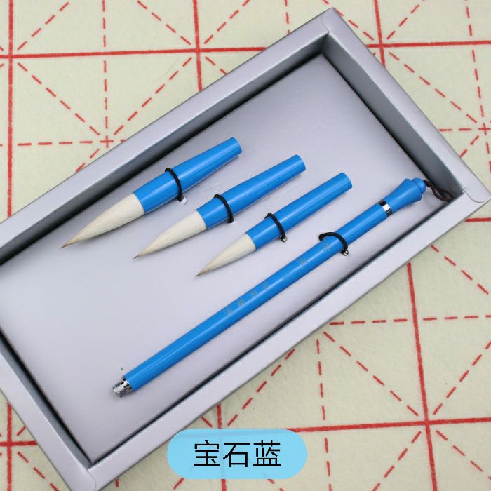 仙哥手工金属笔杆兼毫中楷初学顺手欧体颜体毛笔