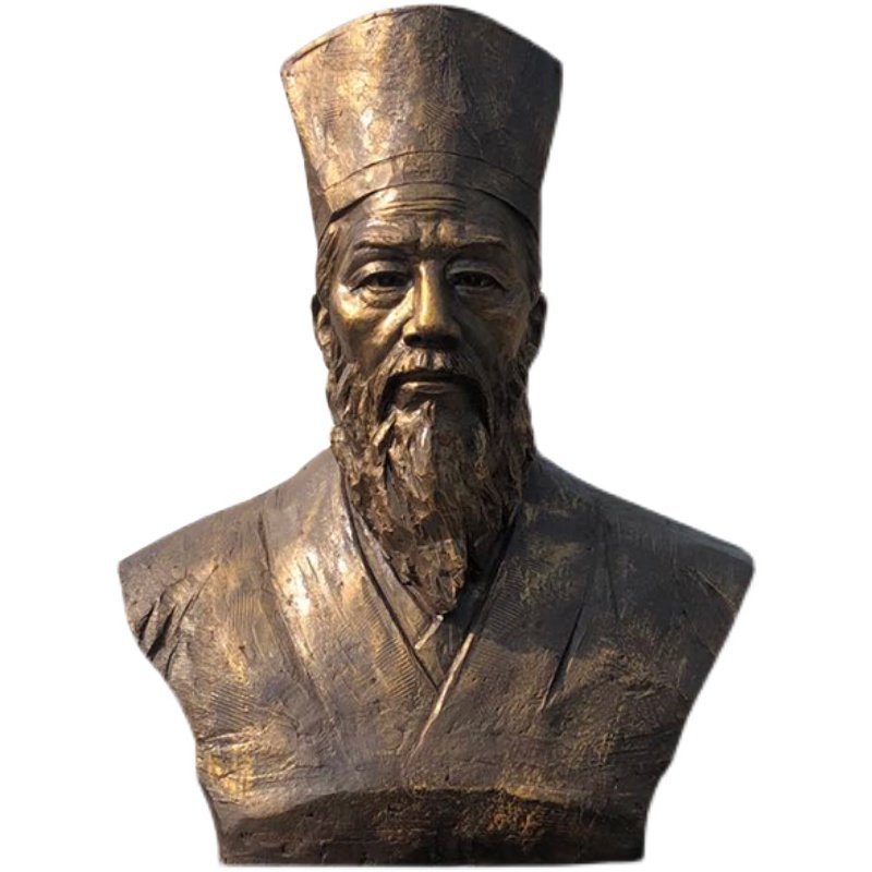 玻璃钢王阳明先生雕像朱熹雕塑校园名人半身像铸铜人物真人铜像