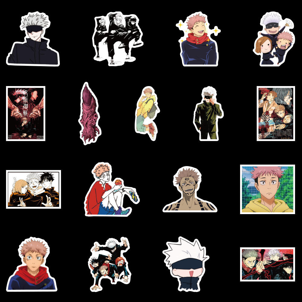 贴纸100张咒术回行李箱旅行箱笔记本ipad防水贴画动漫笔记本个性小