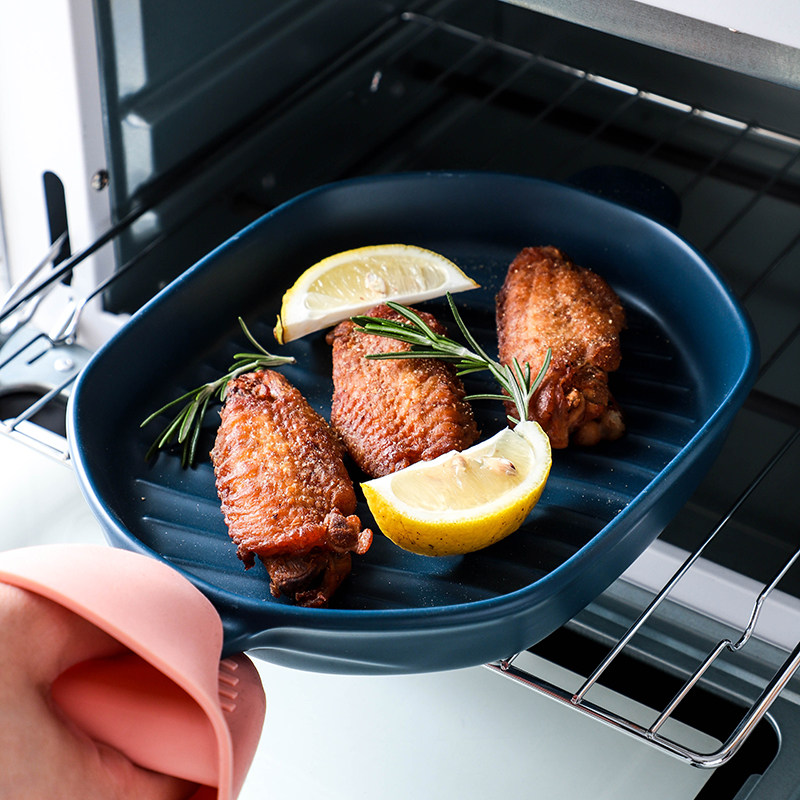 陶瓷双耳烤盘芝士饭碗微波炉创意盘子烘培烤箱盘