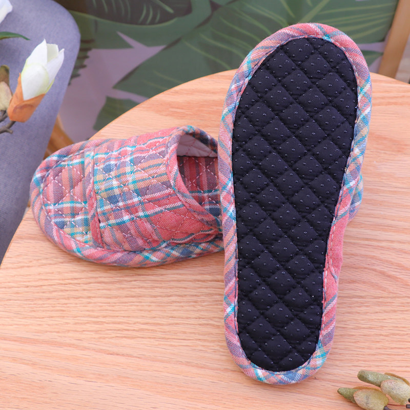 布艺布底拖鞋家居室女内软底防滑四季静音棉布木地板拖鞋无声秋冬