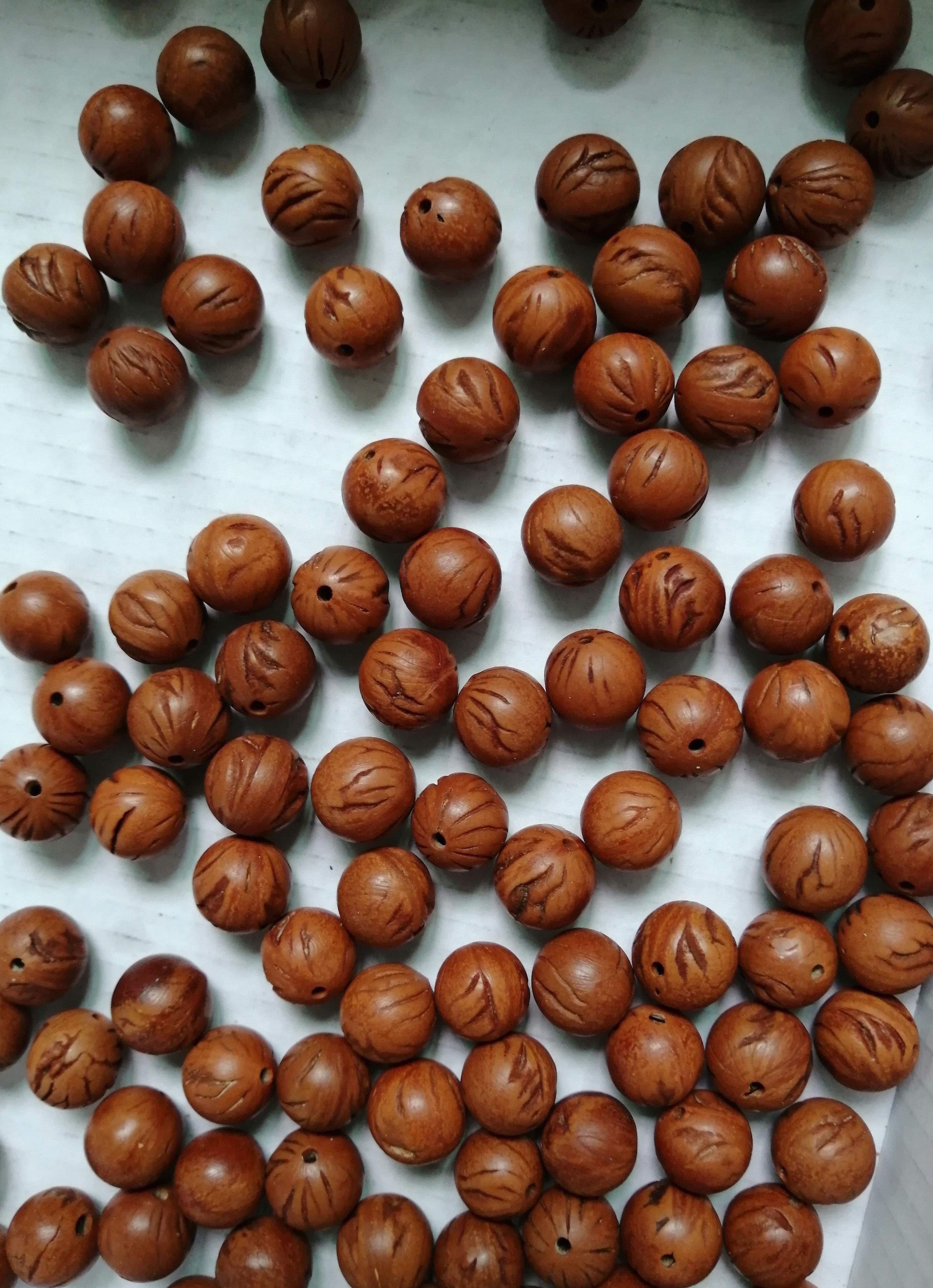 野生生龙纹光桃核打磨正圆佛珠手串项链10mm14mm手串