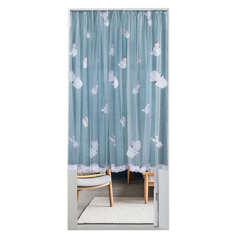 布艺门帘打孔隔断卧室帘子家用布帘可爱少女门帘