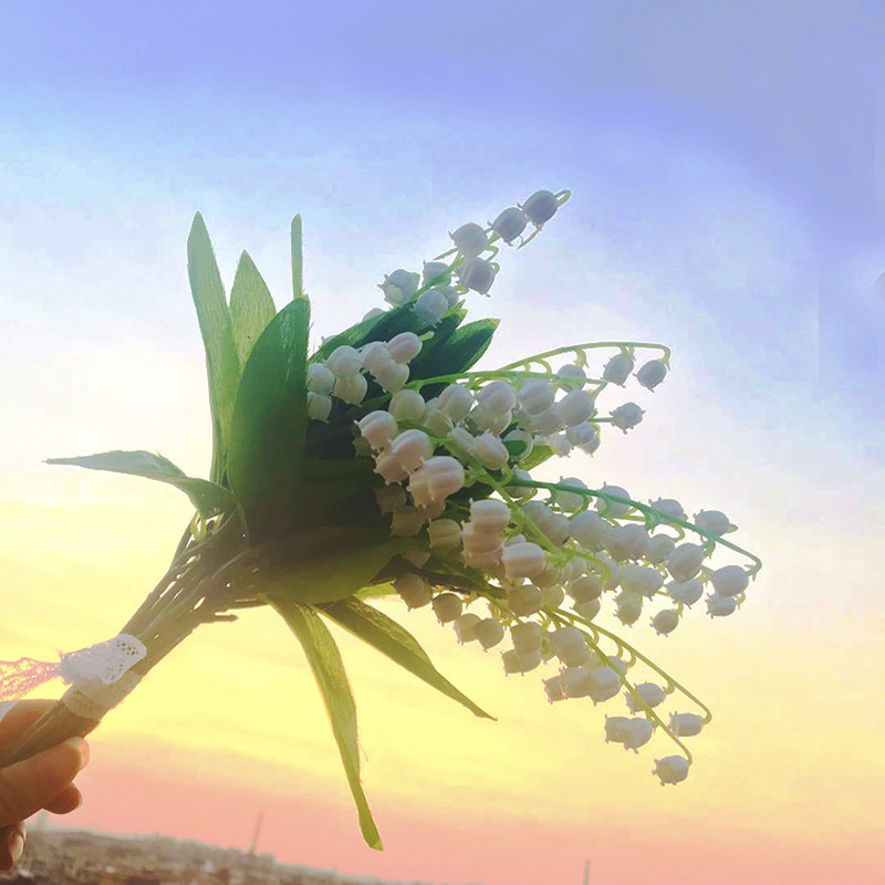 仿真道具玫瑰花玫瑰风铃装饰小清新拍照铃兰花假仿真花