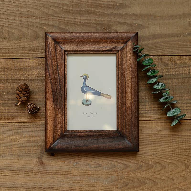 复古怀旧欧式实木相框6寸7寸挂墙相框桌摆装饰木制画框高档木相框