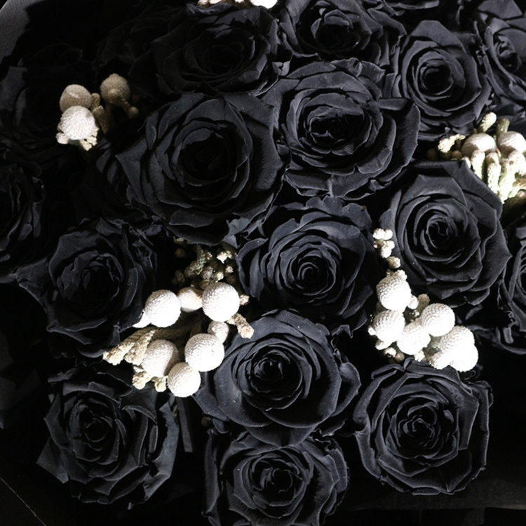 进口黑玫瑰永生花韩式花束全国速递永不凋谢女友永生花