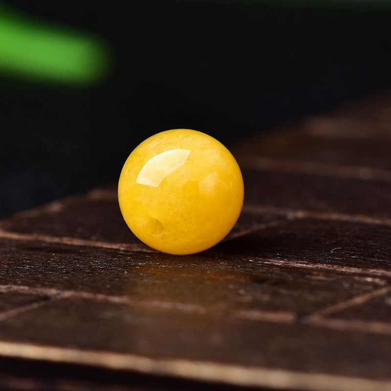 老黄蜜蜡玉石珠子半成品dly手工单颗缅甸黄玉其他diy饰品配件