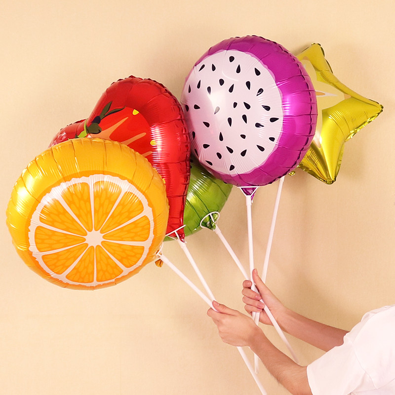 气球水果手拿铝膜橙子西瓜草莓草莓派派对商场气球