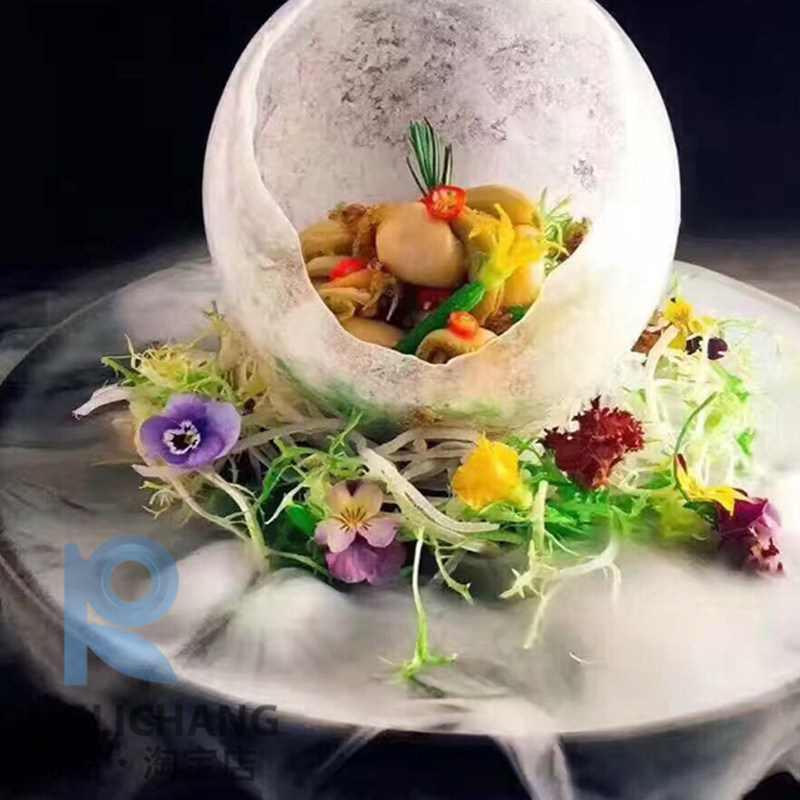 酒店饭店餐厅私房创意干冰餐具意境火锅店特色盘