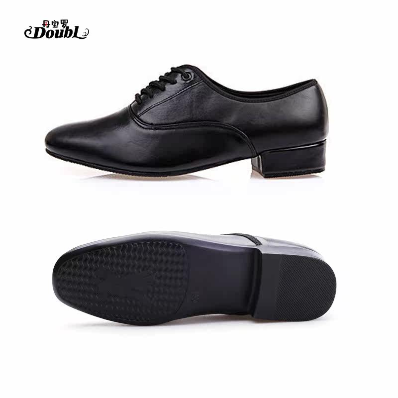 宝罗摩登舞蹈鞋真皮华尔兹男士广场交谊舞摩登舞鞋