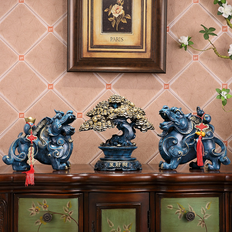 貔貅摆件大号一对招财聚财皮丘摆放客厅办公室摆件