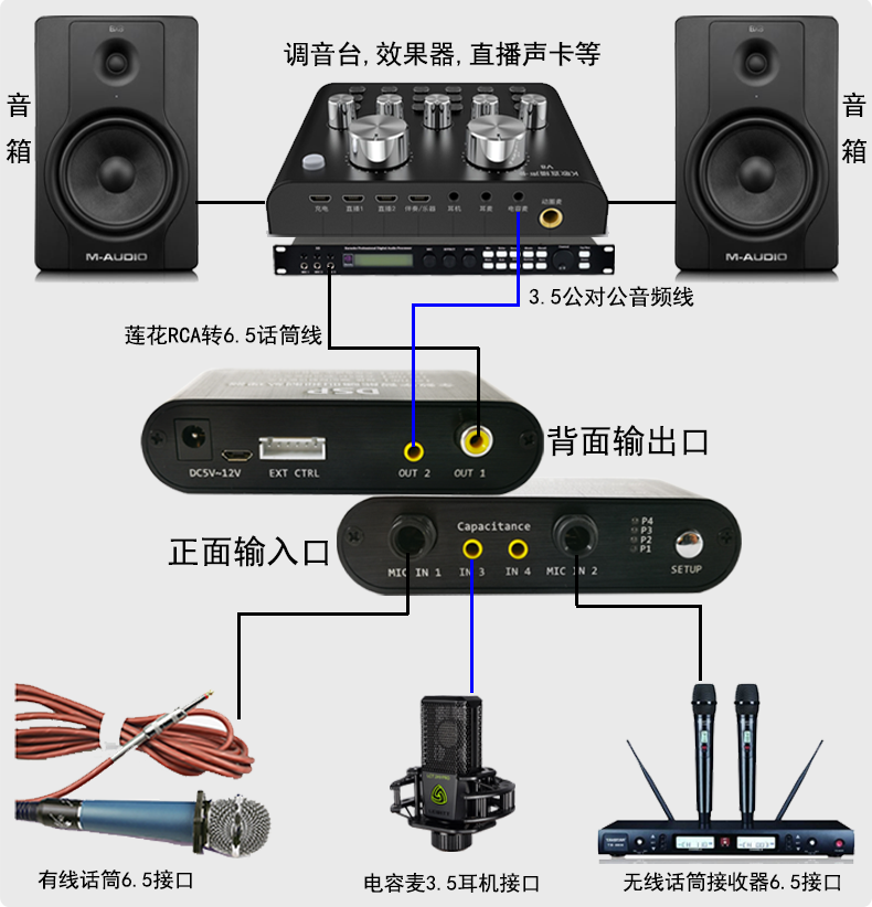 话筒防啸叫尖叫移频抑制器舞台会议ktv调音台前级混响无线话筒叫