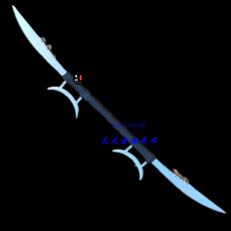 双手武术双刀不锈钢硬刀日月乾坤表演大刀未开开刃更多武术装备