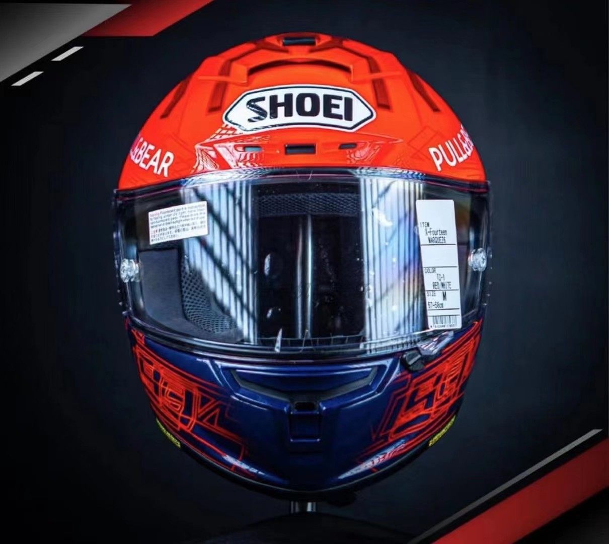 现货四季头盔摩托车机车奎斯shoei马奎斯红蚂蚁新款摩托车头盔