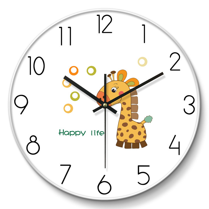 钟表北欧动物挂钟儿童卡通静音现代简约客厅创意挂钟