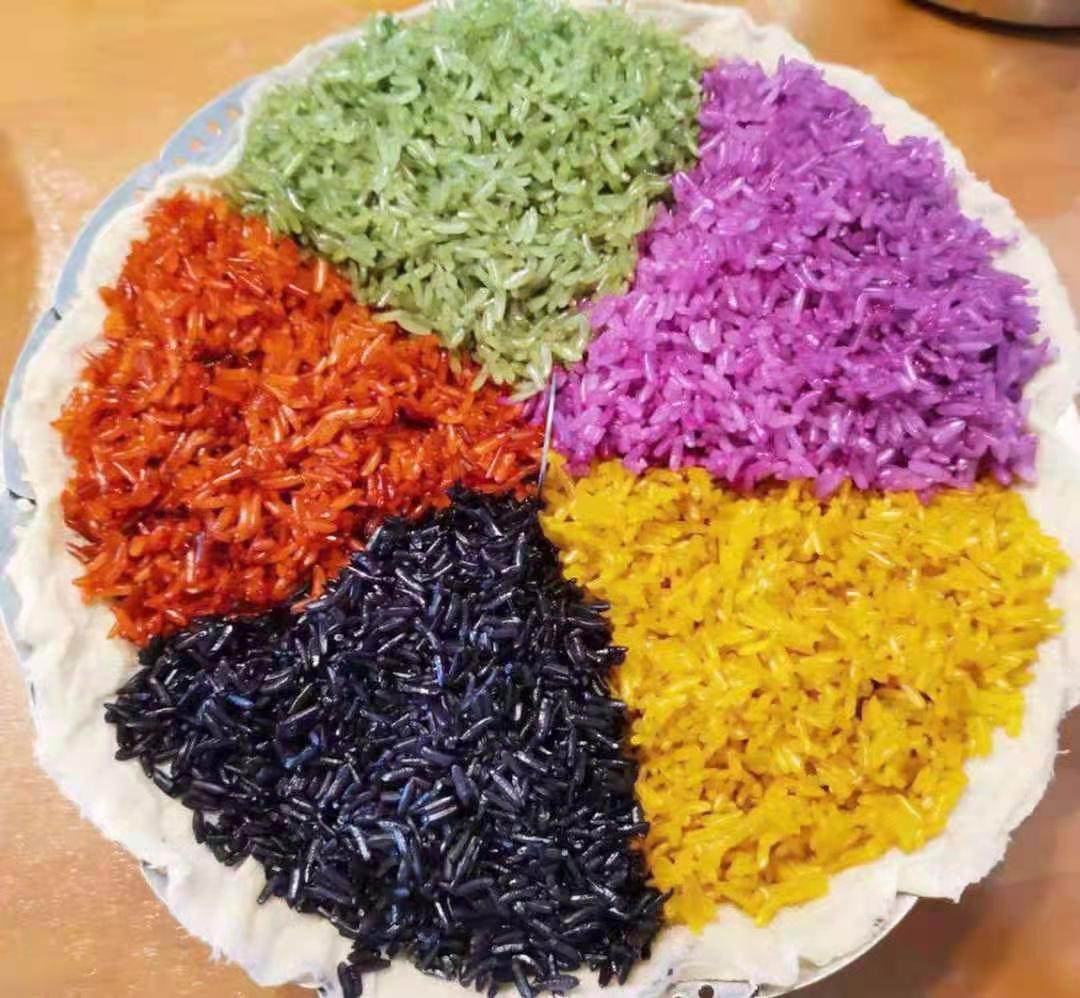 米饭广西特产五色糯米纯天然植物染料红紫紫蓝糯米