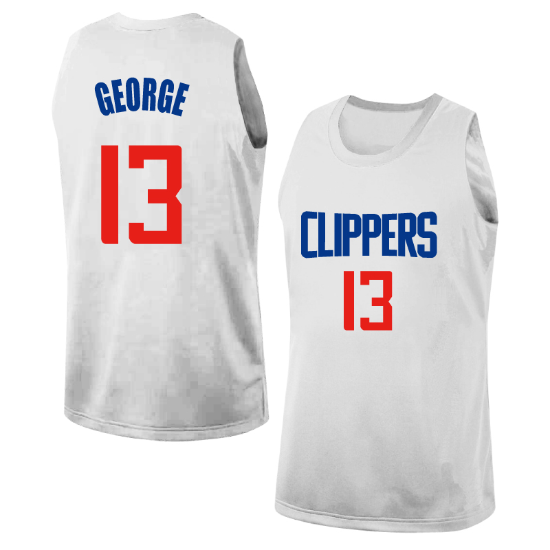 快船13号保罗乔治球衣训练服泡pg纯棉无袖篮球背心