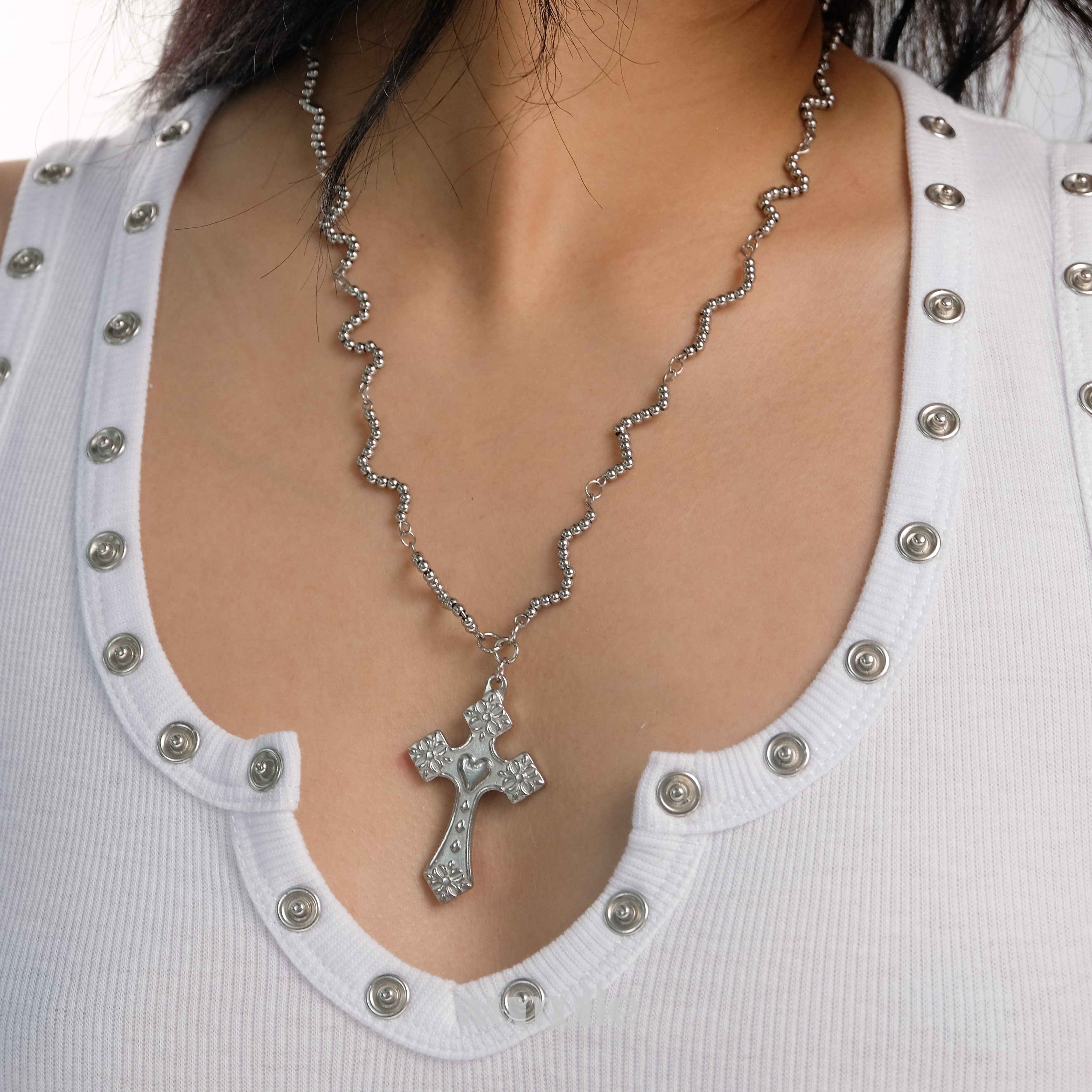 自制wumulle波粼罗马十字暗黑长款朋克男女项链项链