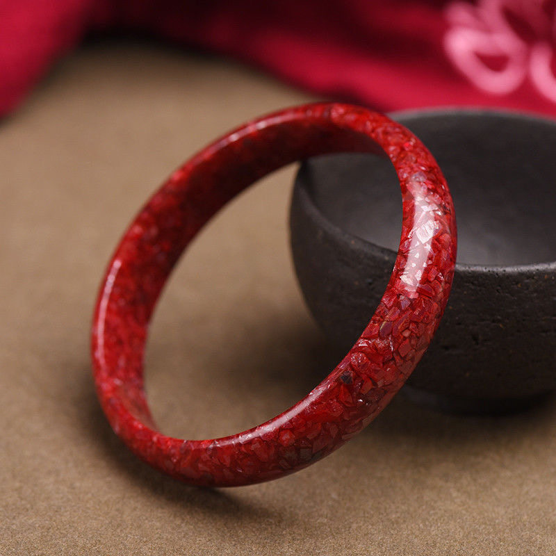 手镯晶体天然朱砂原矿矿石本命年护身平安气质手镯