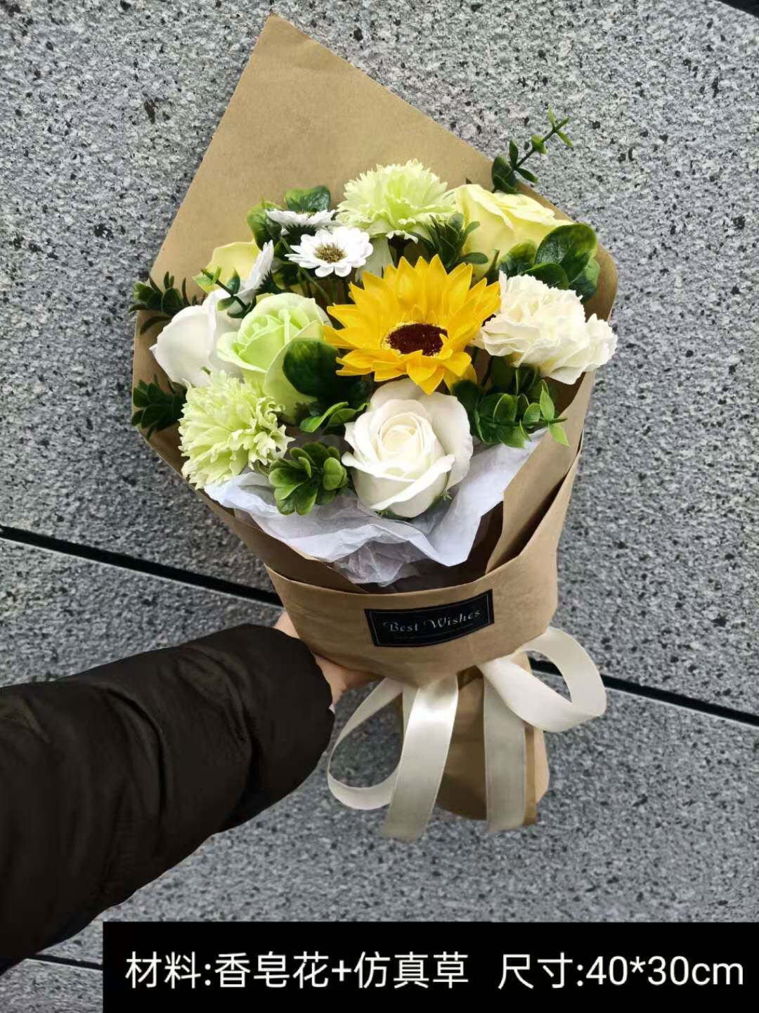 颁奖晚会手捧仿真接机交车交房小号假花会议仿真花