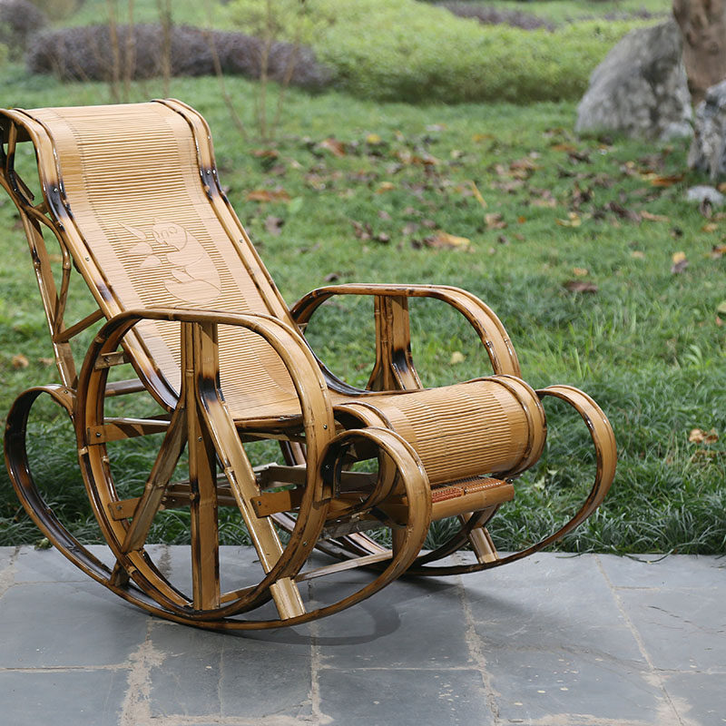 四川川竹摇椅逍遥躺椅手工懒人椅带脚部按摩器摇椅