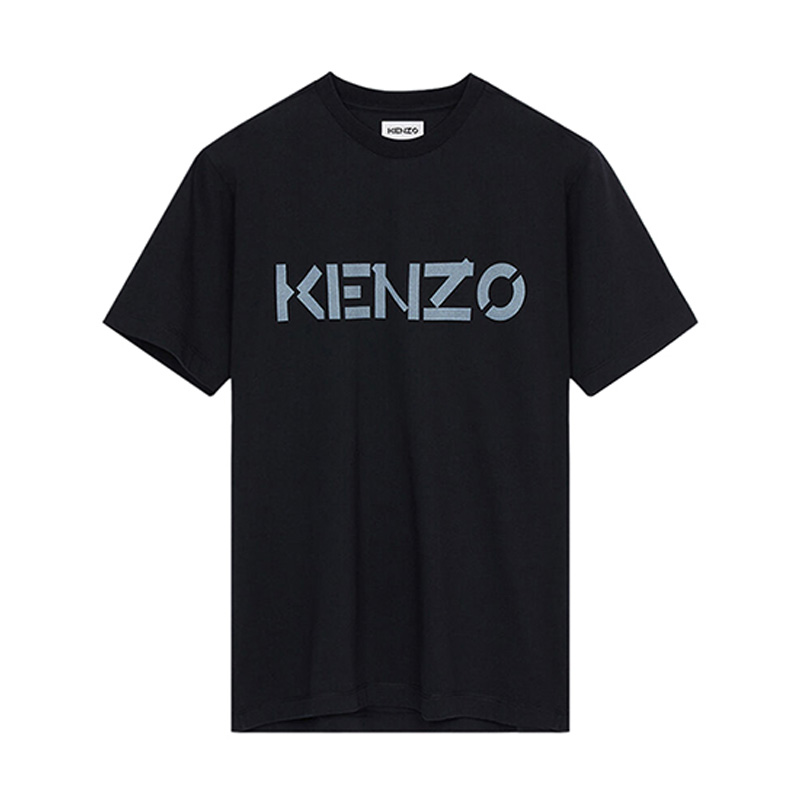 KENZO/高田贤三 新款男士字母LOGO印花黑色圆领短袖T恤4SA 5TS000