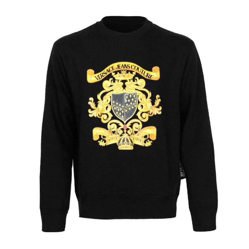 versace范思哲jeans男士皇冠巴洛克印花加绒套头卫衣卫衣