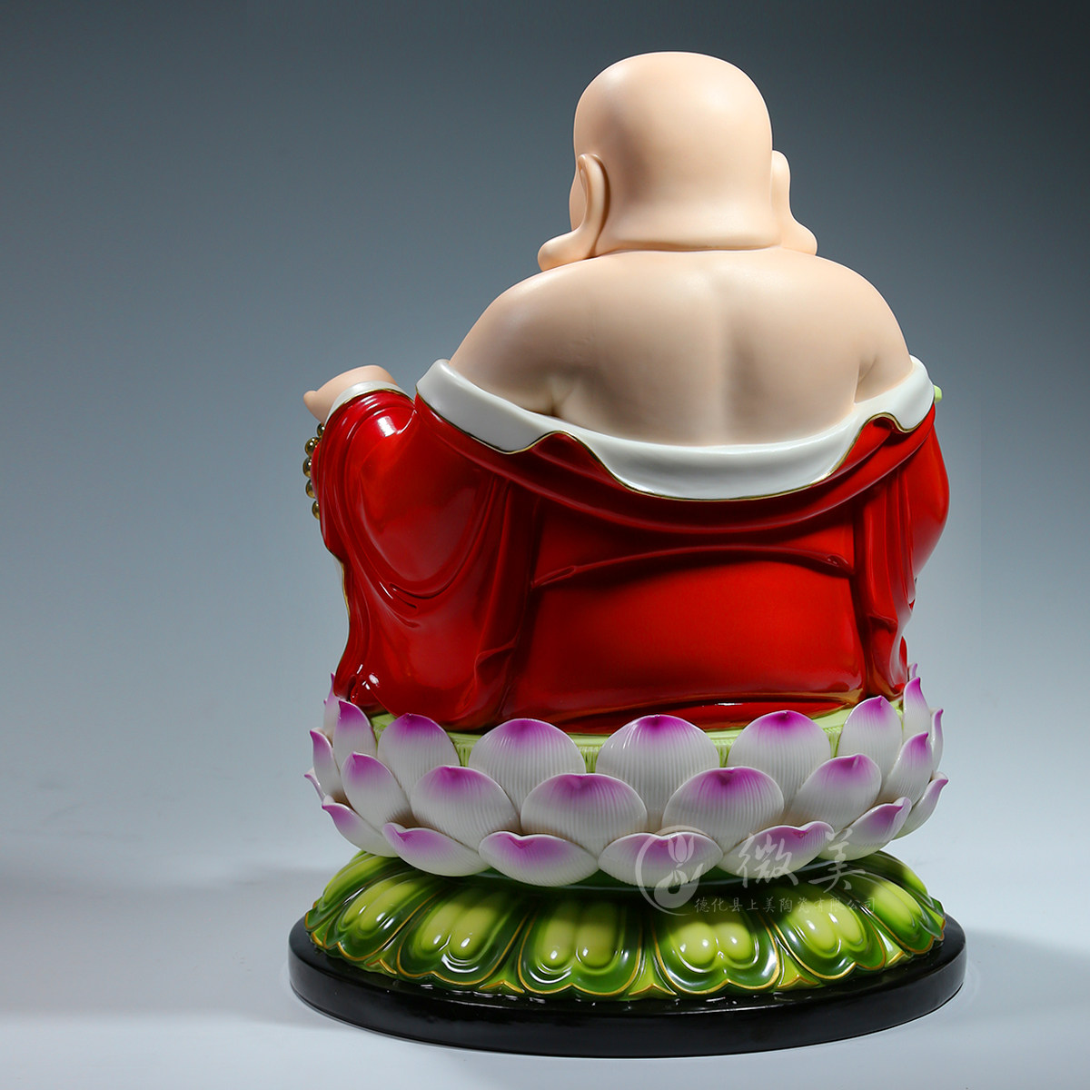 10至20吋高档红色笑佛像摆件家用供奉大肚如意弥勒佛像客厅大号