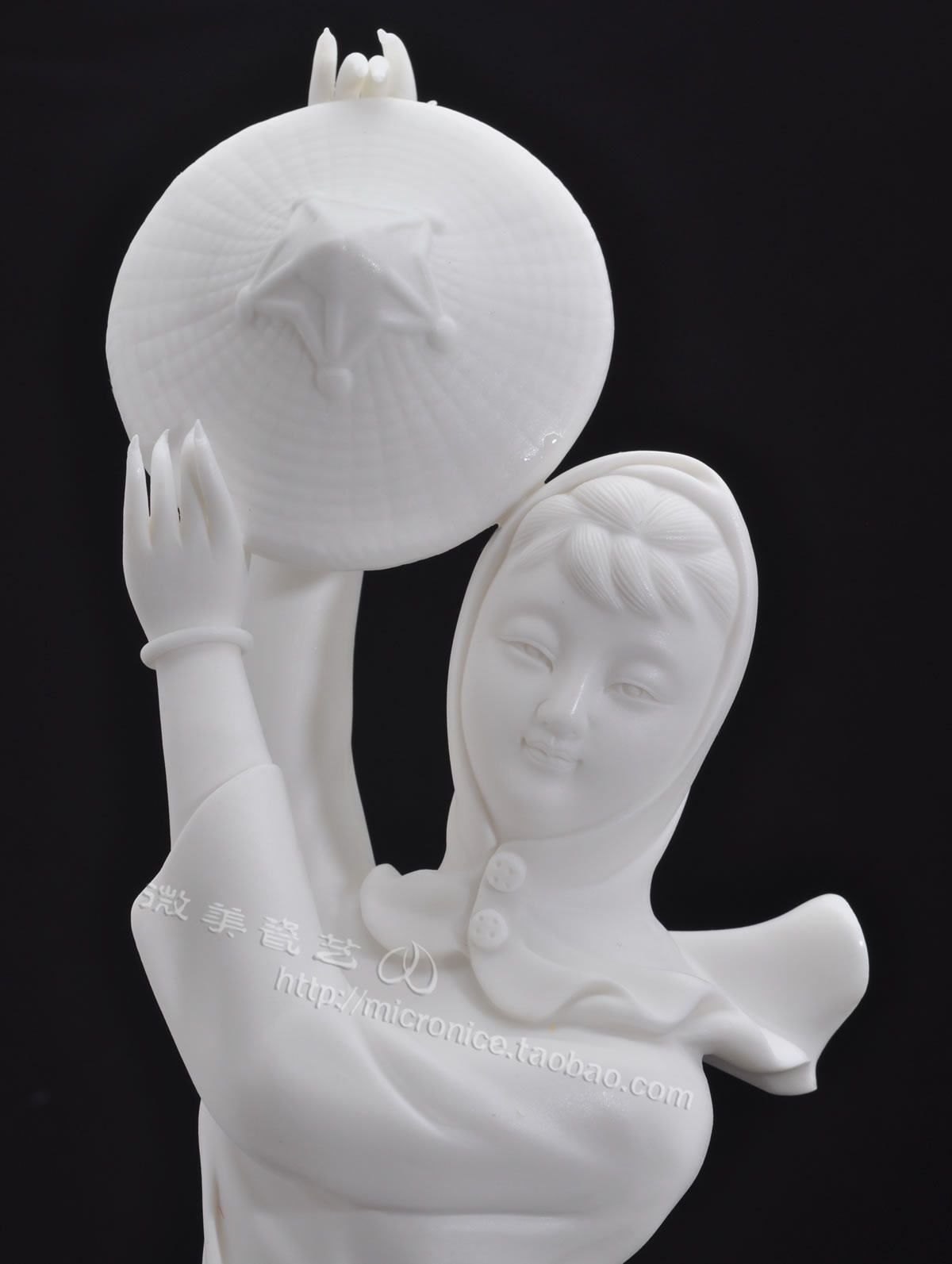 微美惠女渔歌惠安女人物摆件中式少女德化白瓷陶瓷工艺品