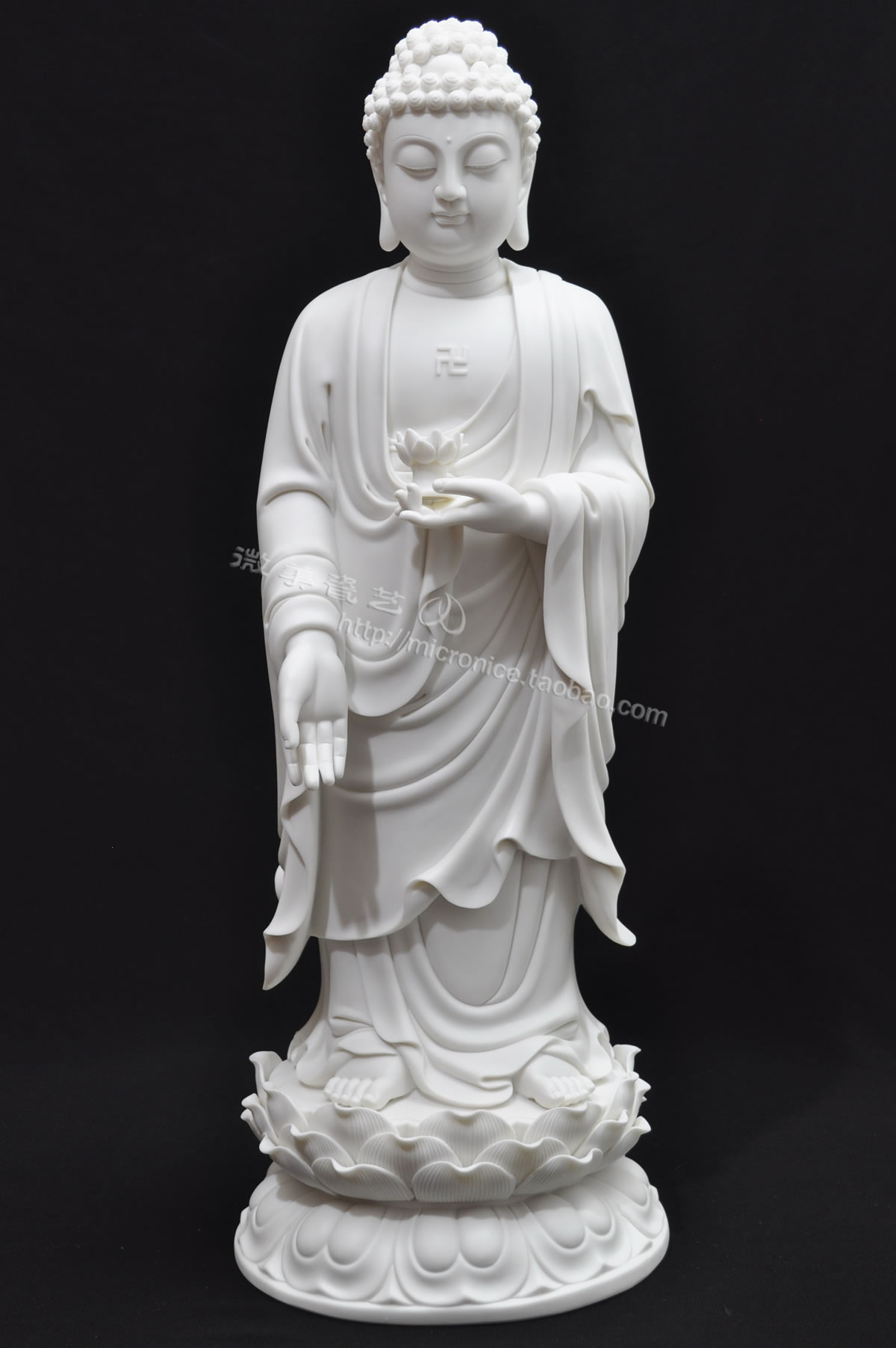 佛像吋立阿弥陀站像接引家用供奉陶瓷德化居家摆件
