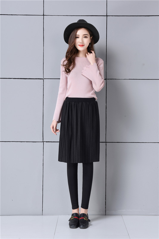 推荐冬季韩版裙裤假两件金银丝裙打底裤