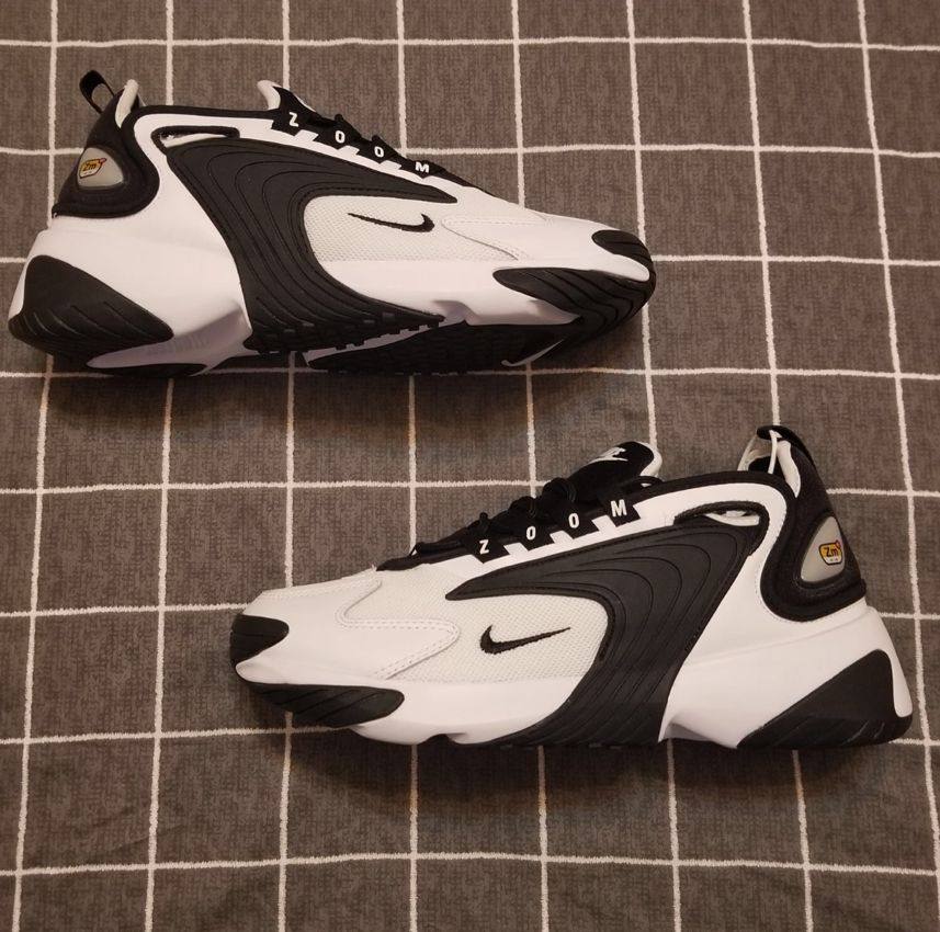 nikezoom2k耐克男女女款复古黑白跑鞋气垫跑步鞋