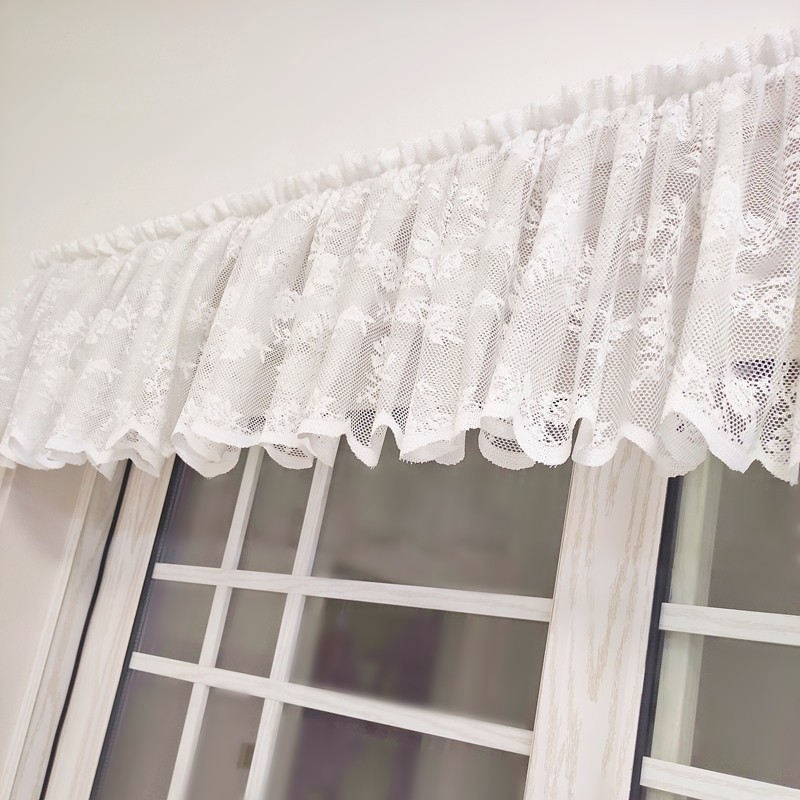 蕾丝帷幔橱柜飘窗短帘半帘魔术白纱帘头幔头定制窗帘