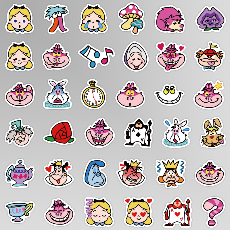 贴纸40张日系动漫卡通账本吉他儿童水杯贴画可爱贴纸