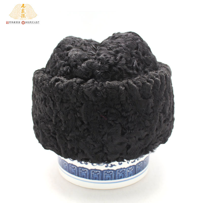 中华老字号马聚源冬季经典手工紫羔皮草出口礼品帽子