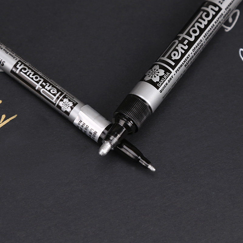 樱花油漆笔白色油笔金银色补漆笔高光笔记号笔签名笔油性马克笔细