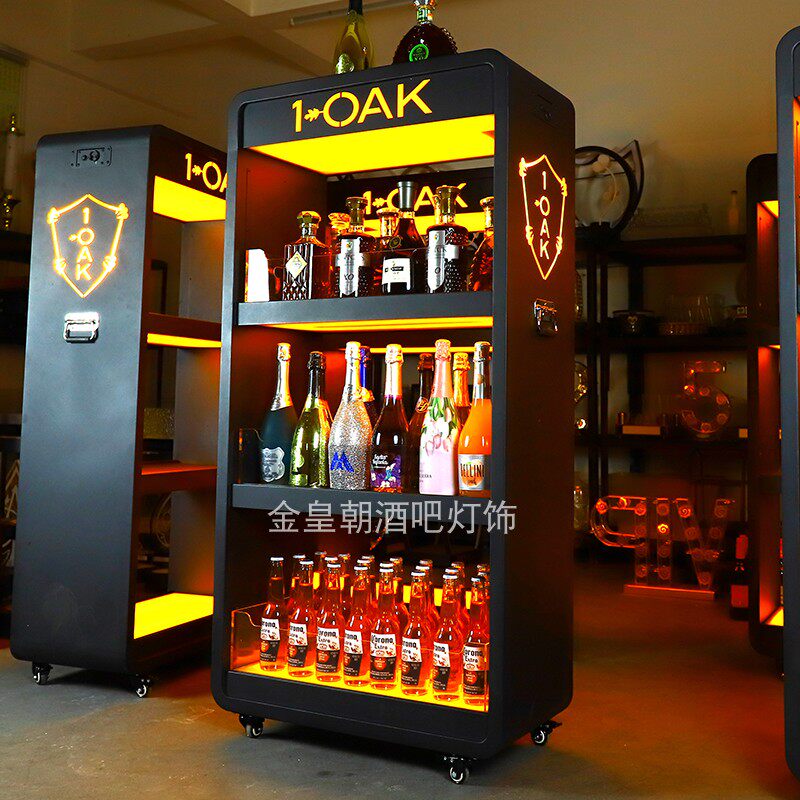 酒吧ktv发光酒柜移动香槟洋酒红酒苏打展示柜酒架