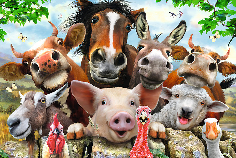 木质拼图1000片动物总动员儿童成年解压拼图